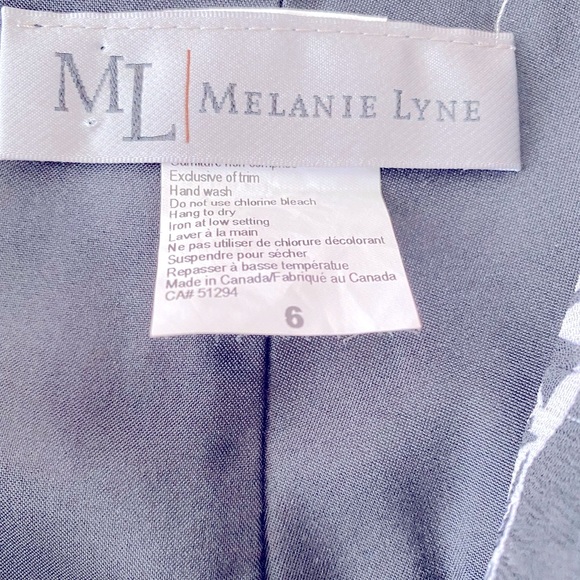 🖤🤍MELANIE LYNE 🖤🤍double layered black and white leaf design skirt. Size 6. - Picture 7 of 8